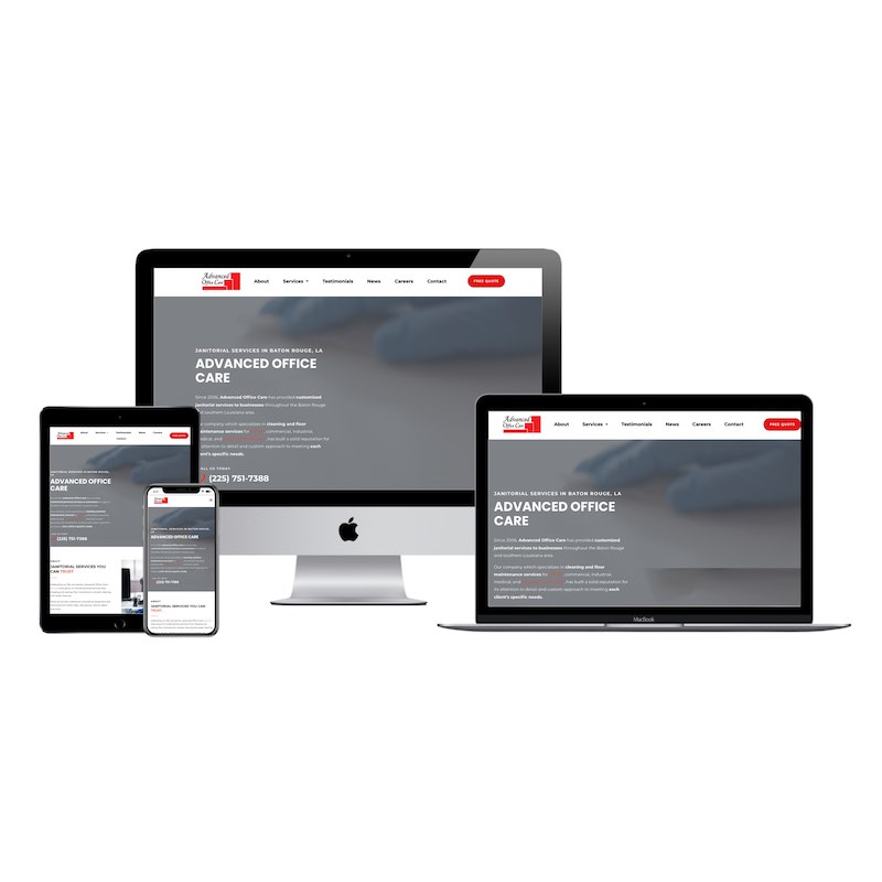 advanced office care baton rouge cleaning company website design