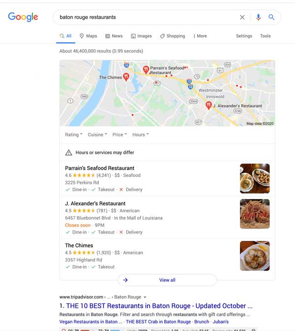 baton rouge restaurant reopening covid 19 google my business