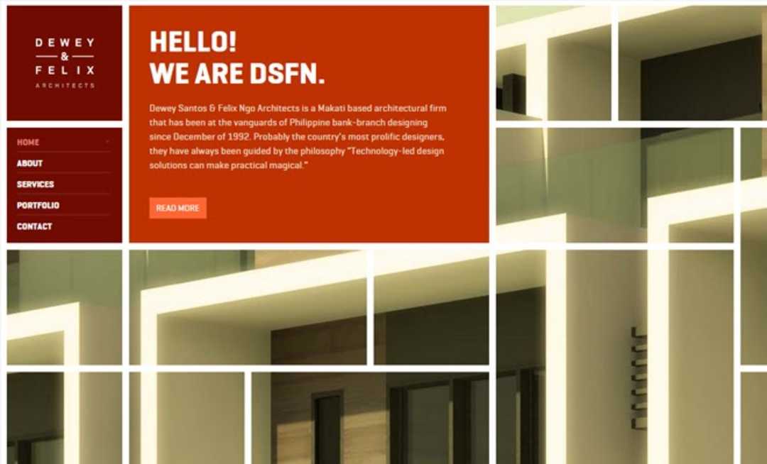 best architecture website design dewey felix architects block style