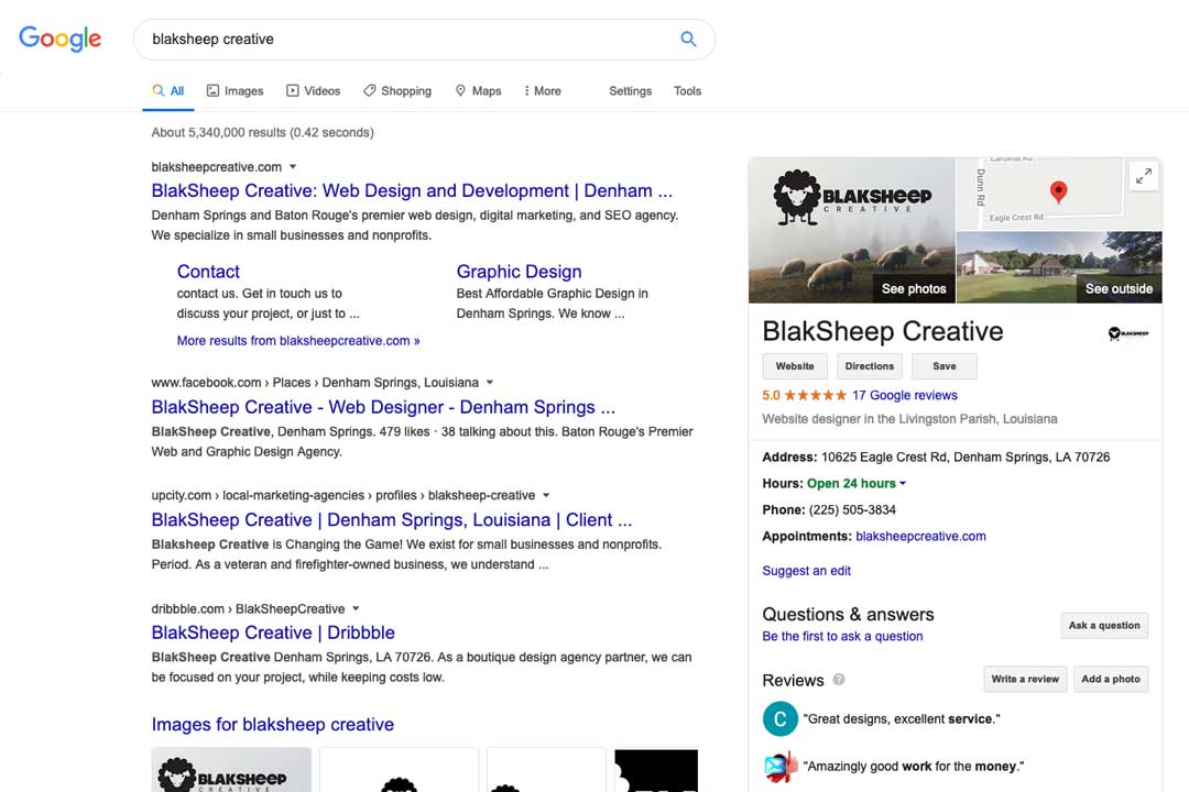 blaksheep creative seo startup agency in denham springs louisiana