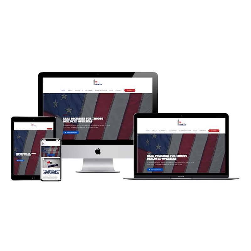br soldier outreach nonprofit website design mockup