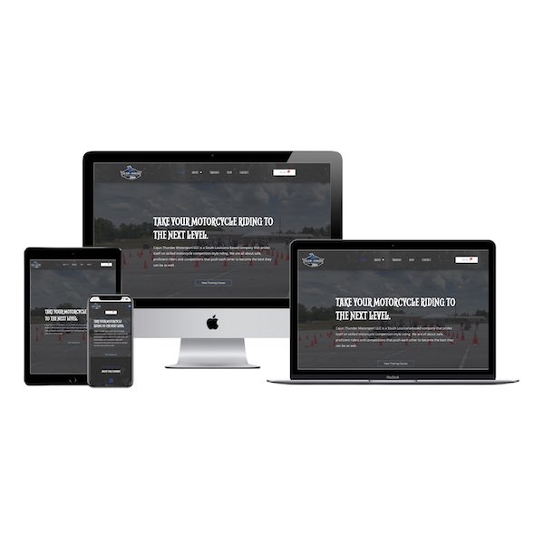cajun thunder motorsports motorcycle website design mockup
