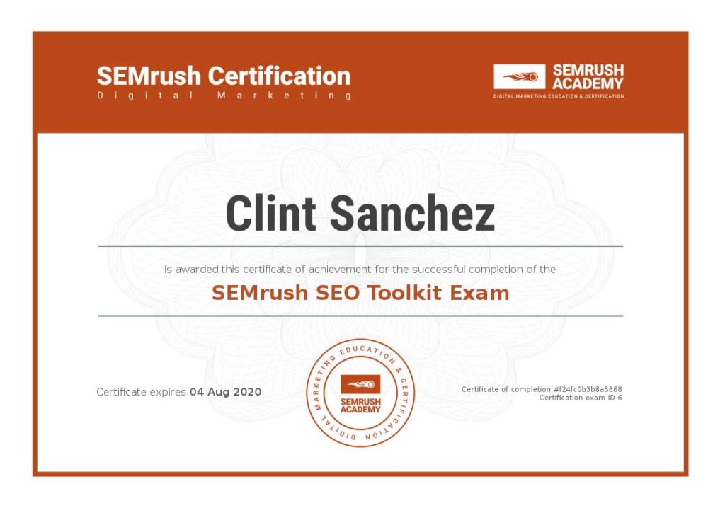 Certificate seo toolkit exam