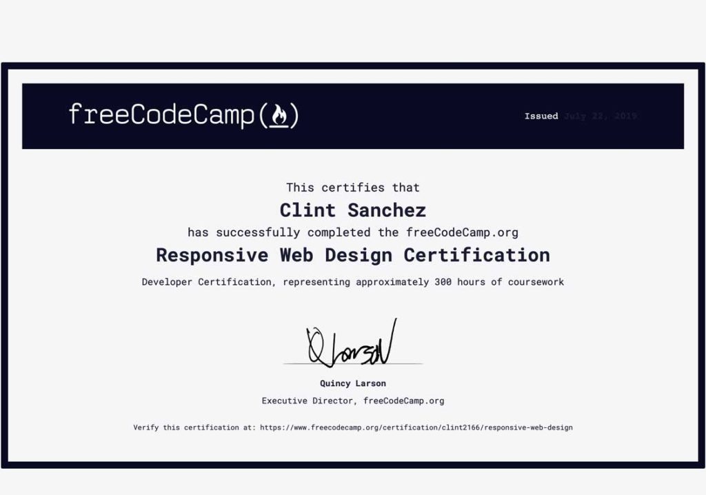 clint sanchez codecamp web design certification