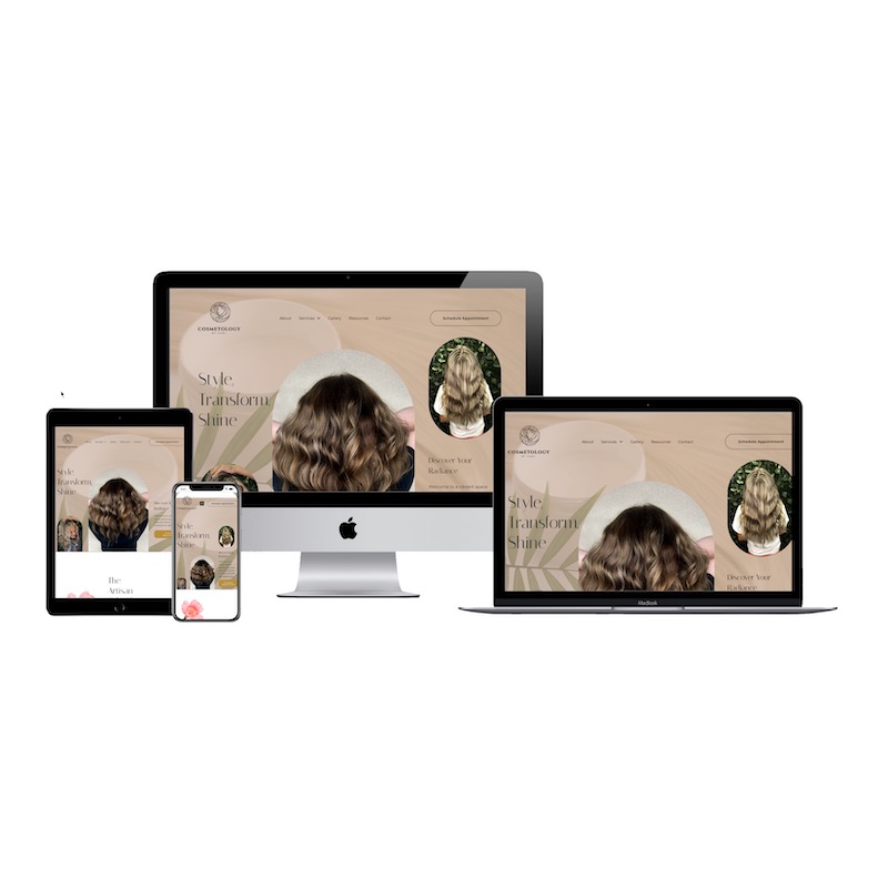 cosmetology by cami website project all devices mockup