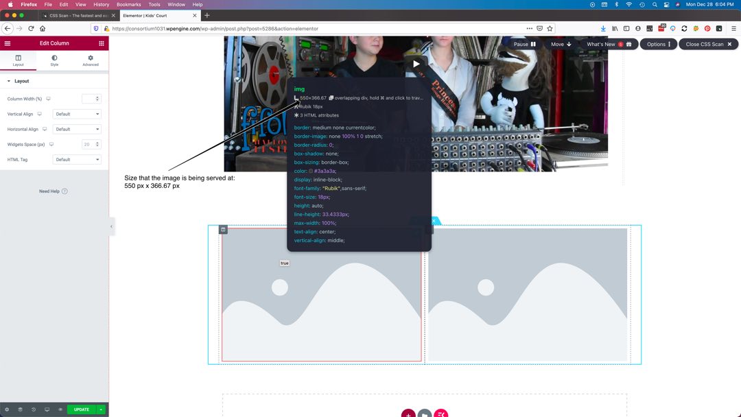 css scan to properly size wordpress images