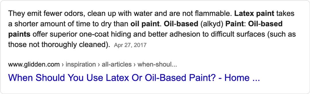 example of faq schema success on painting contractor website