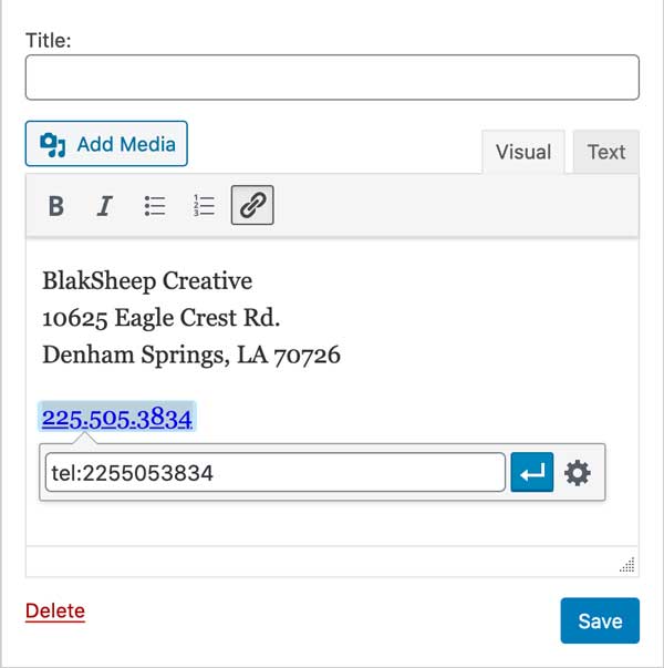 how to make a website phone number clickable