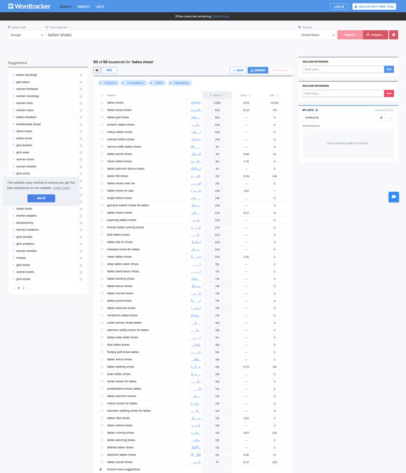 how to use wordtracker keyword tool