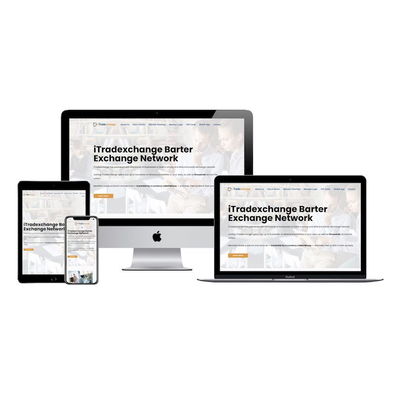 itradexchange barter network website redesign mockup