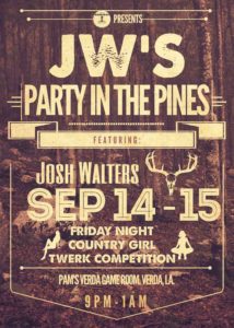 josh walters party in the pines typography flyer 1