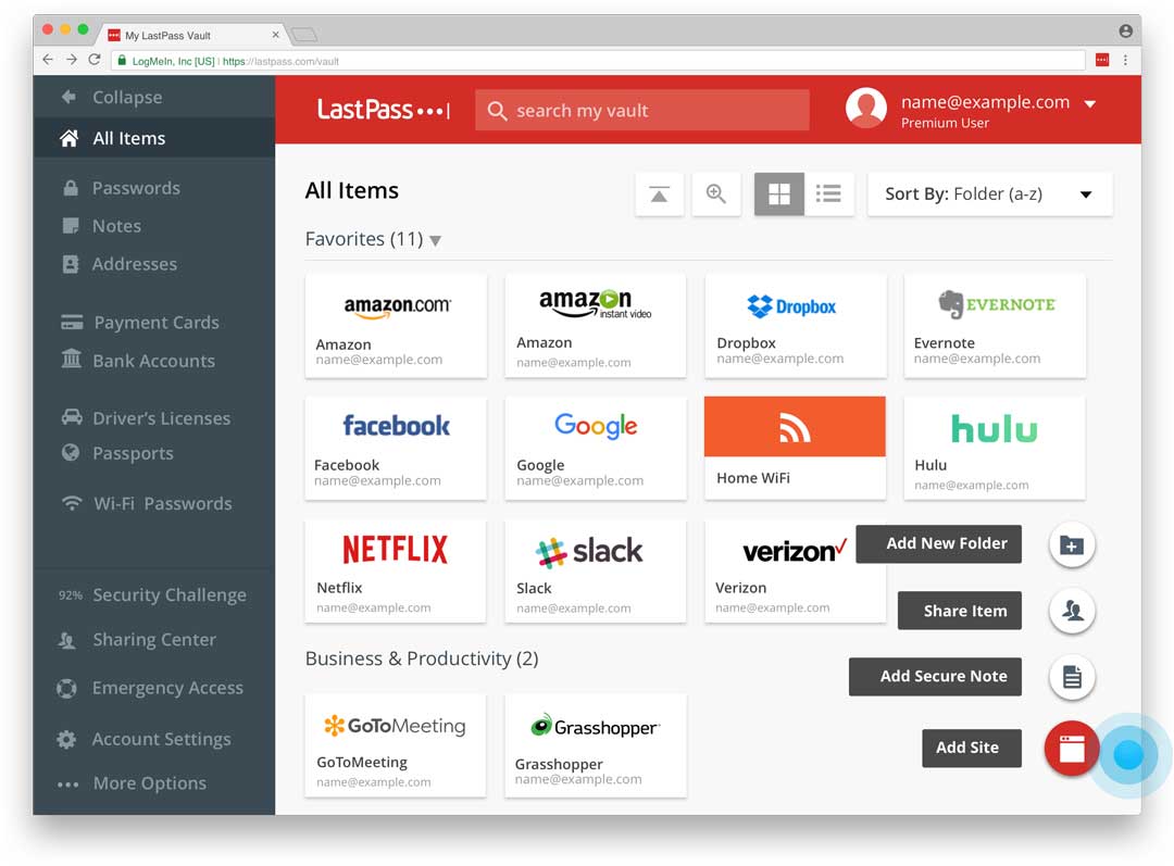 lastpass password manager screenshot