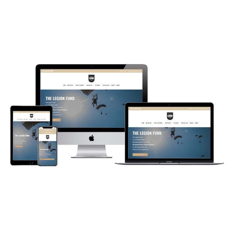 legion fund nonprofit website mockup