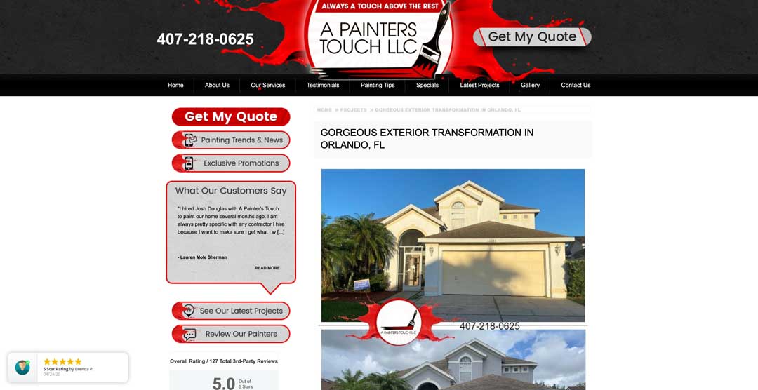 painting contractor recent projects blog post idea