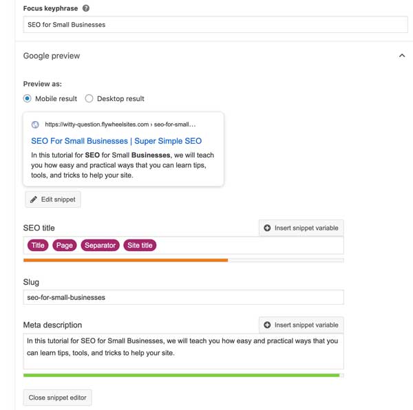 perfect metadata created by yoast seo plugin