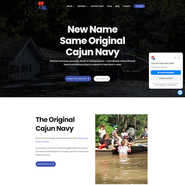 pinnacle search and rescue cajun navy monthly website