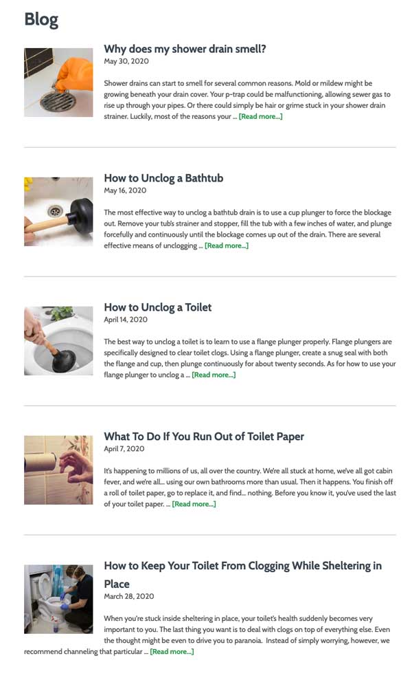 plumbing blog example to help digital marketing campaign