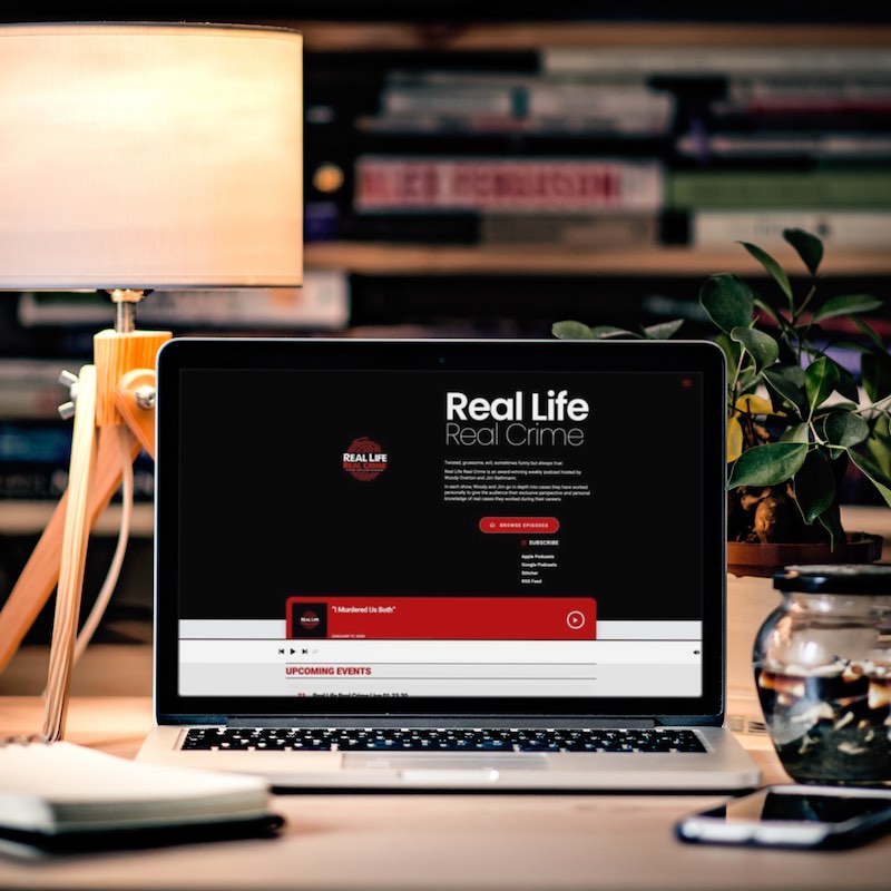 real life real crime website design mockup