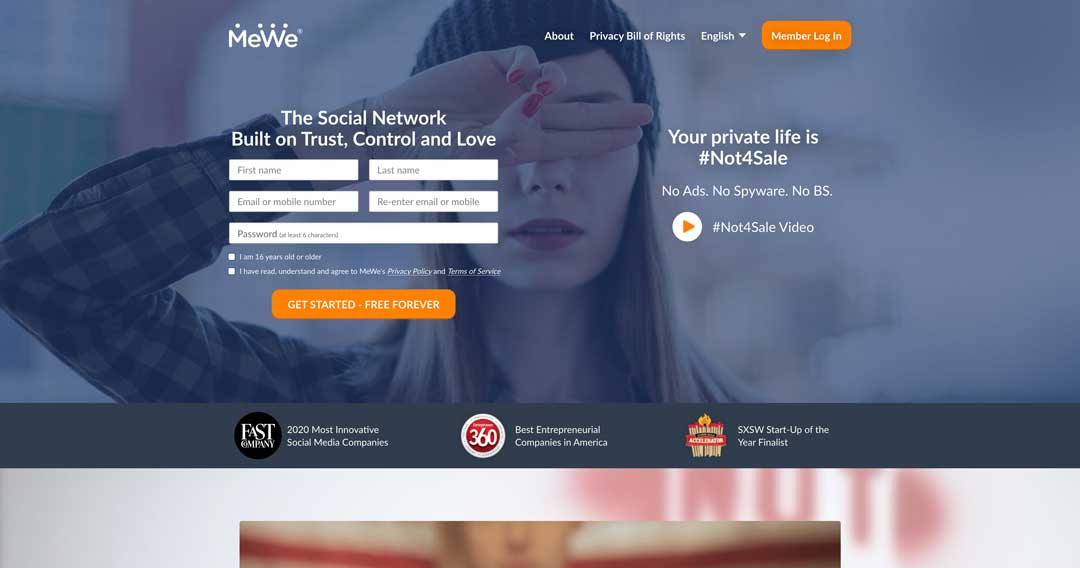 setup mewe account for business