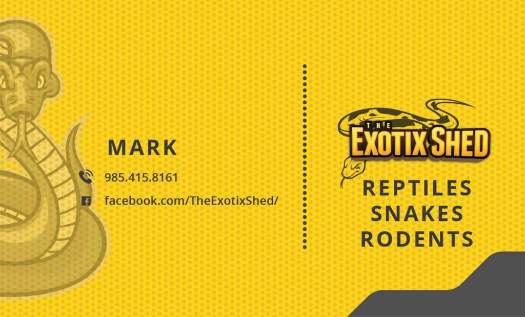 the exotix shed business card back