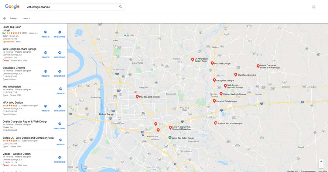 web design near me listings for denham springs la 1