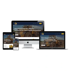 alcan equipment website mockup responsive devices