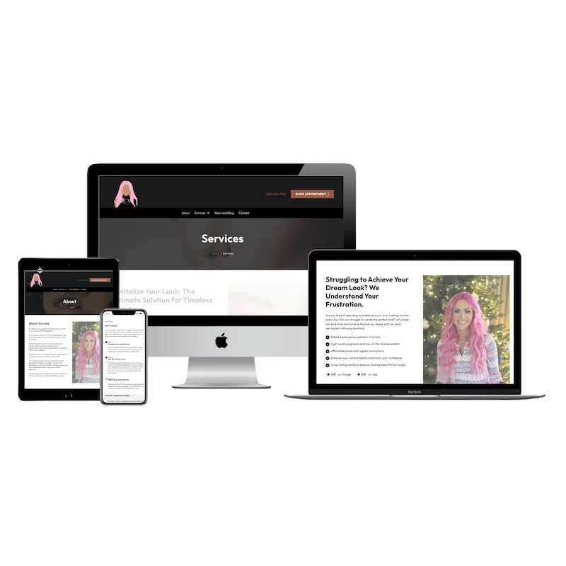 arcane studio website design project by blaksheep creative multi device mockup