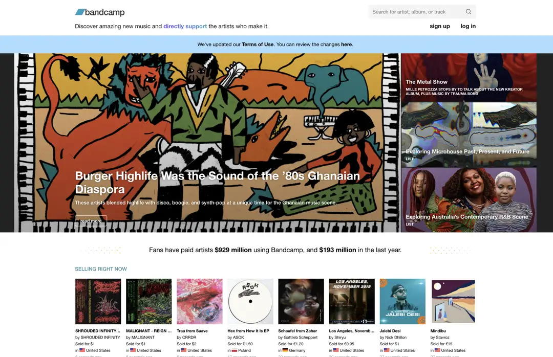 bandcamp digital marketing for bands singers