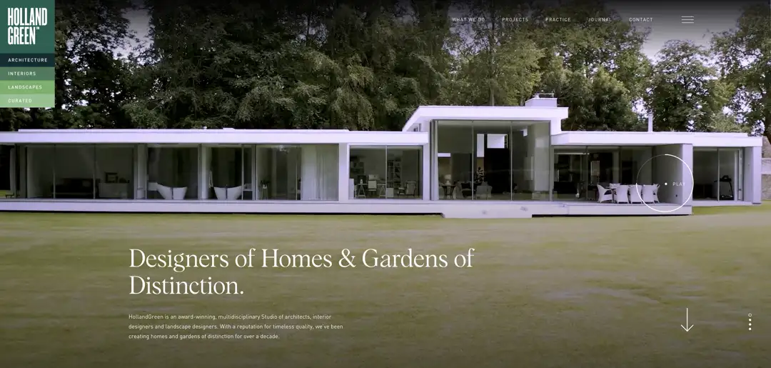 best architecture website design navigation