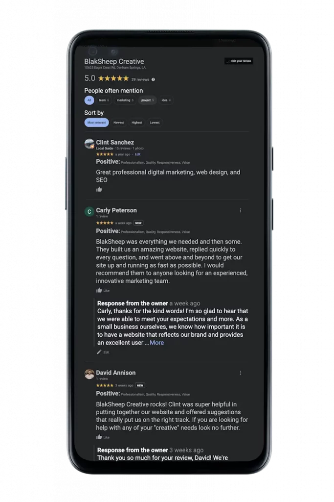 blaksheep creative reputation management online reviews