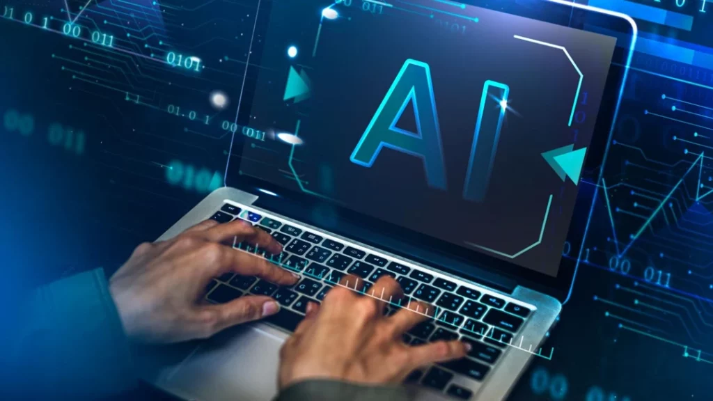 concept of man using keyboard artificial intelligence for conversion rate optimization