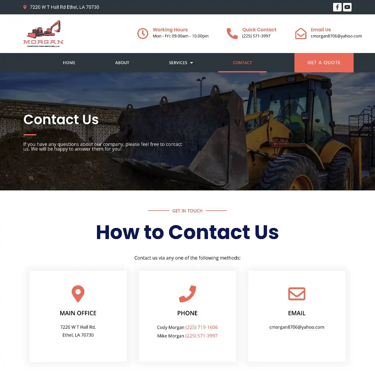 construction website https morganconstructionservicesla.com contact