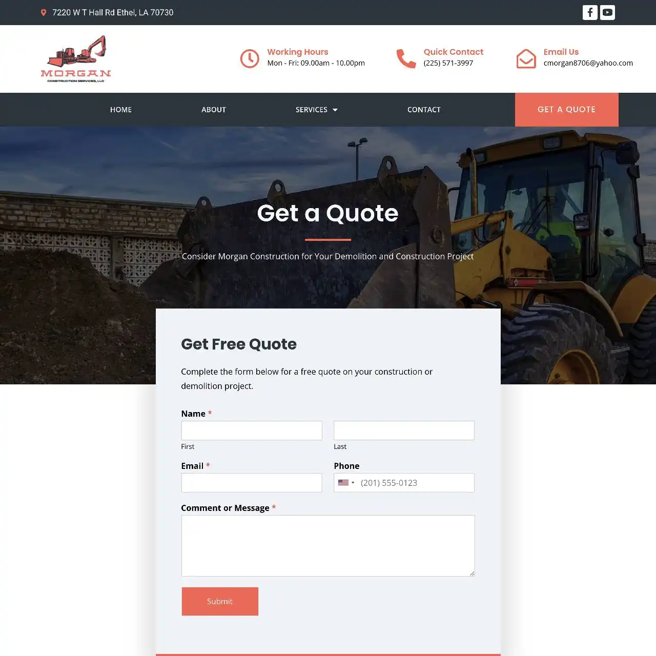 construction website https morganconstructionservicesla.com quote