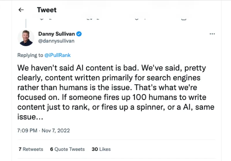 danny sullivan on ai content