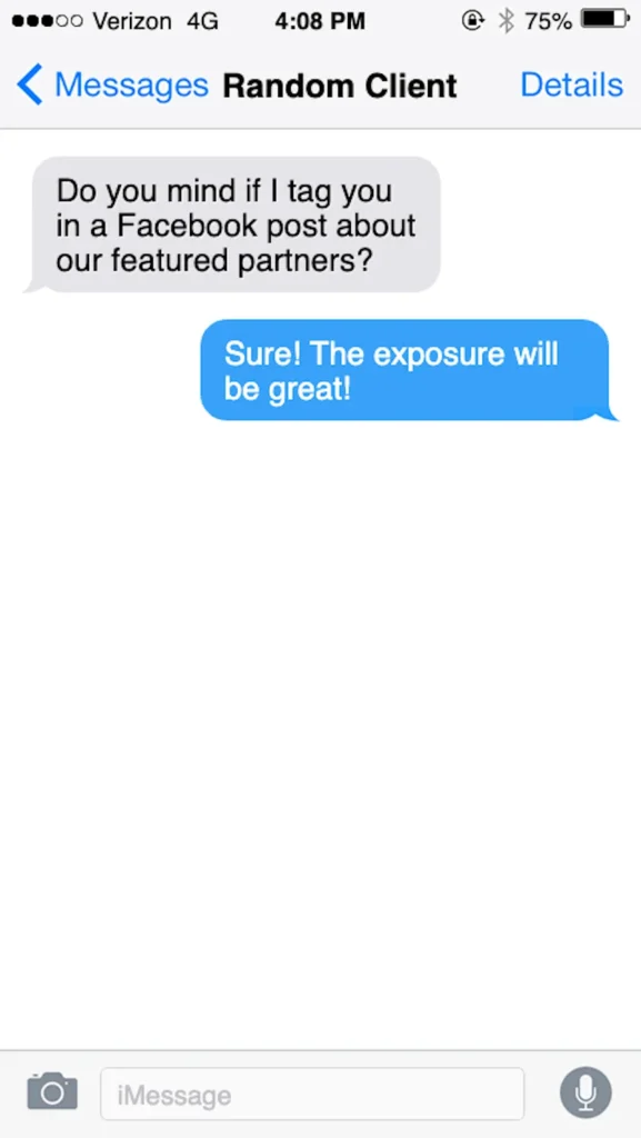 example asking to tag someone in facebook page