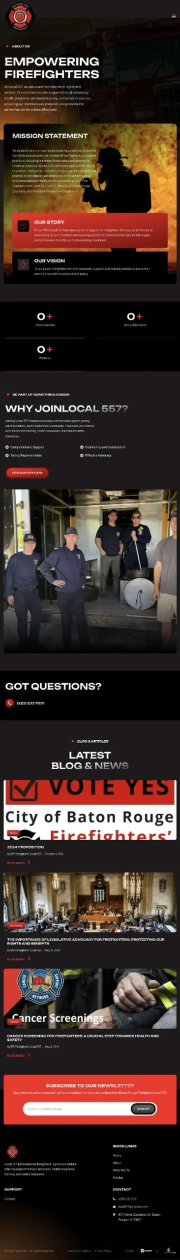 firefighter about us page local 557