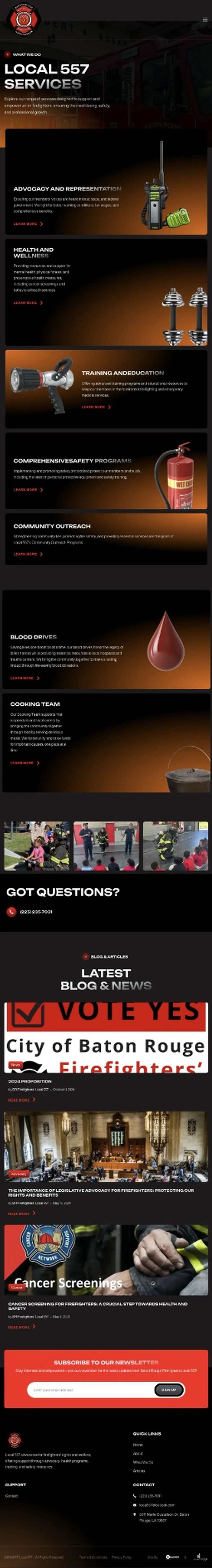 firefighter services page local 557
