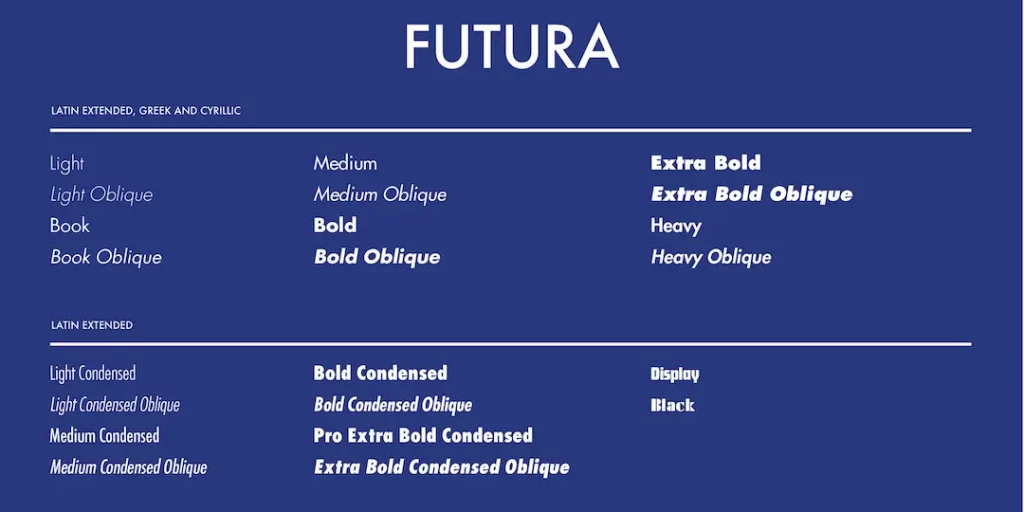 futura font family not too fat