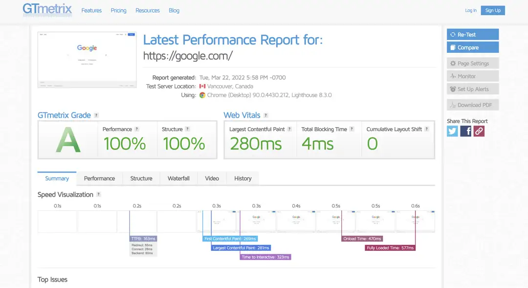 google passes gtmetrix speed test speed up website