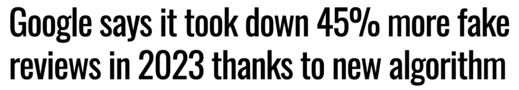 google took dorn 45 percent more reviews