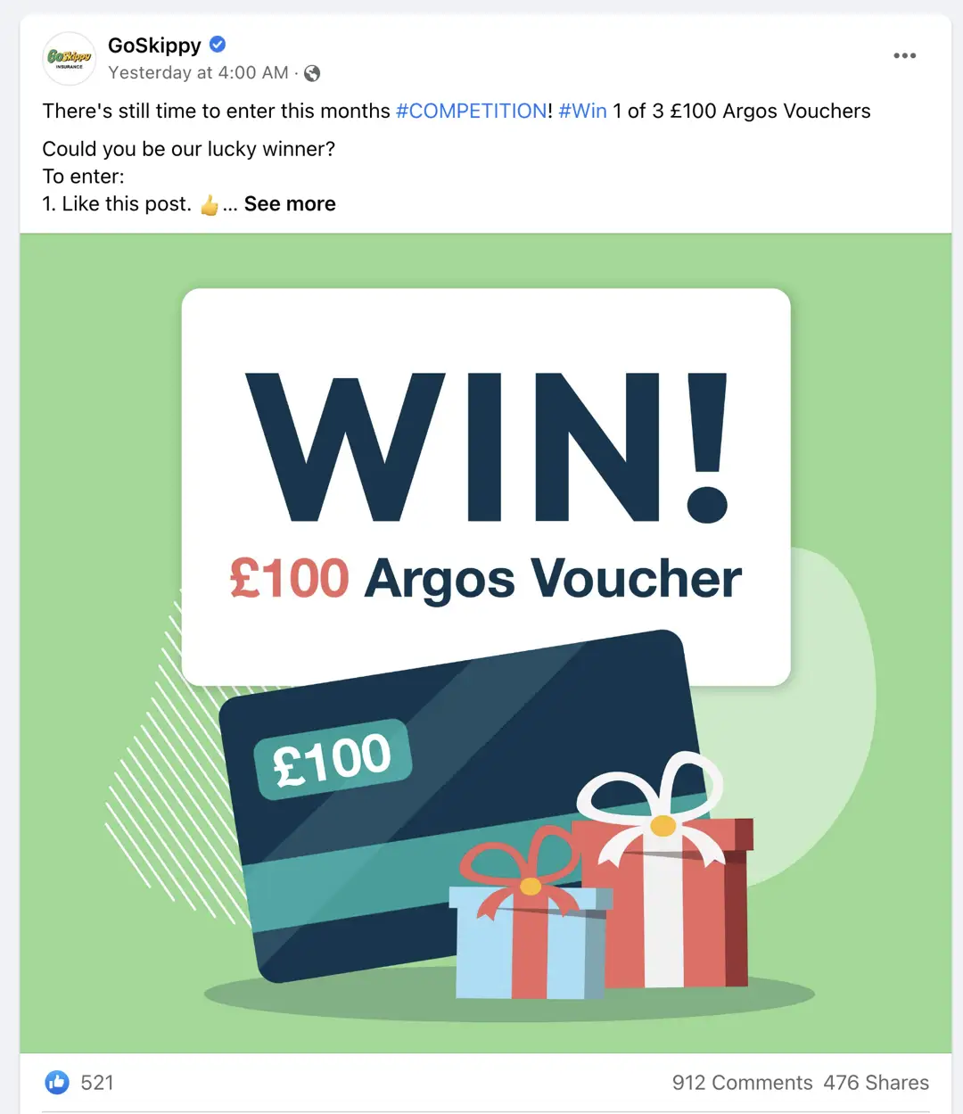 goskippy facebook brand competition