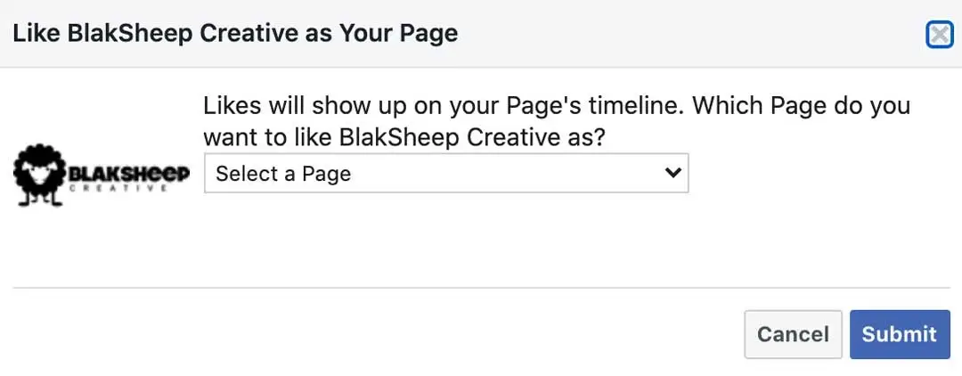 how to like business page from your facebook business page