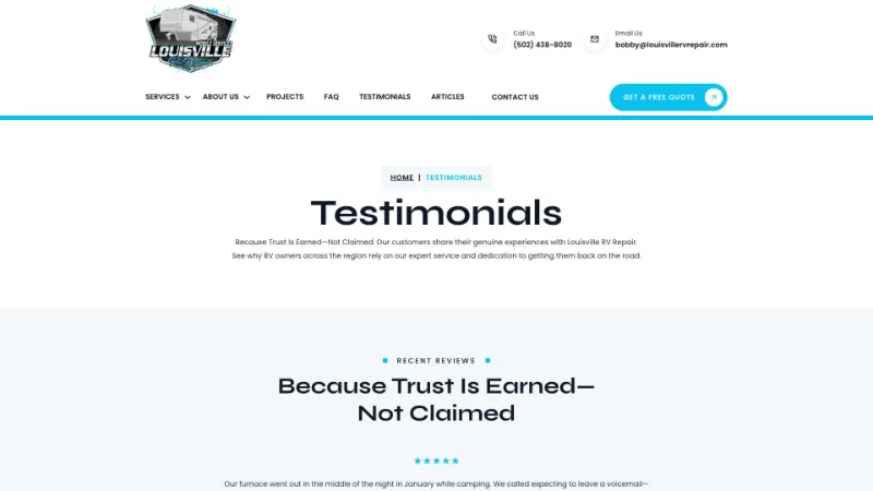 https louisvillervrepair.com testimonials