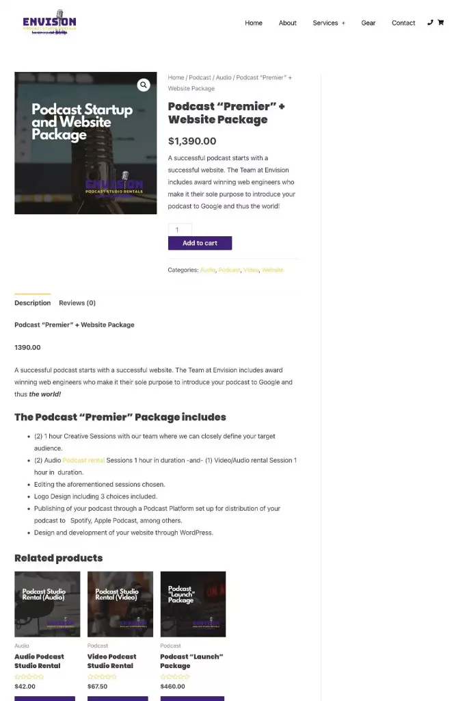 https envisionpodcaststudio.com product podcast premier website