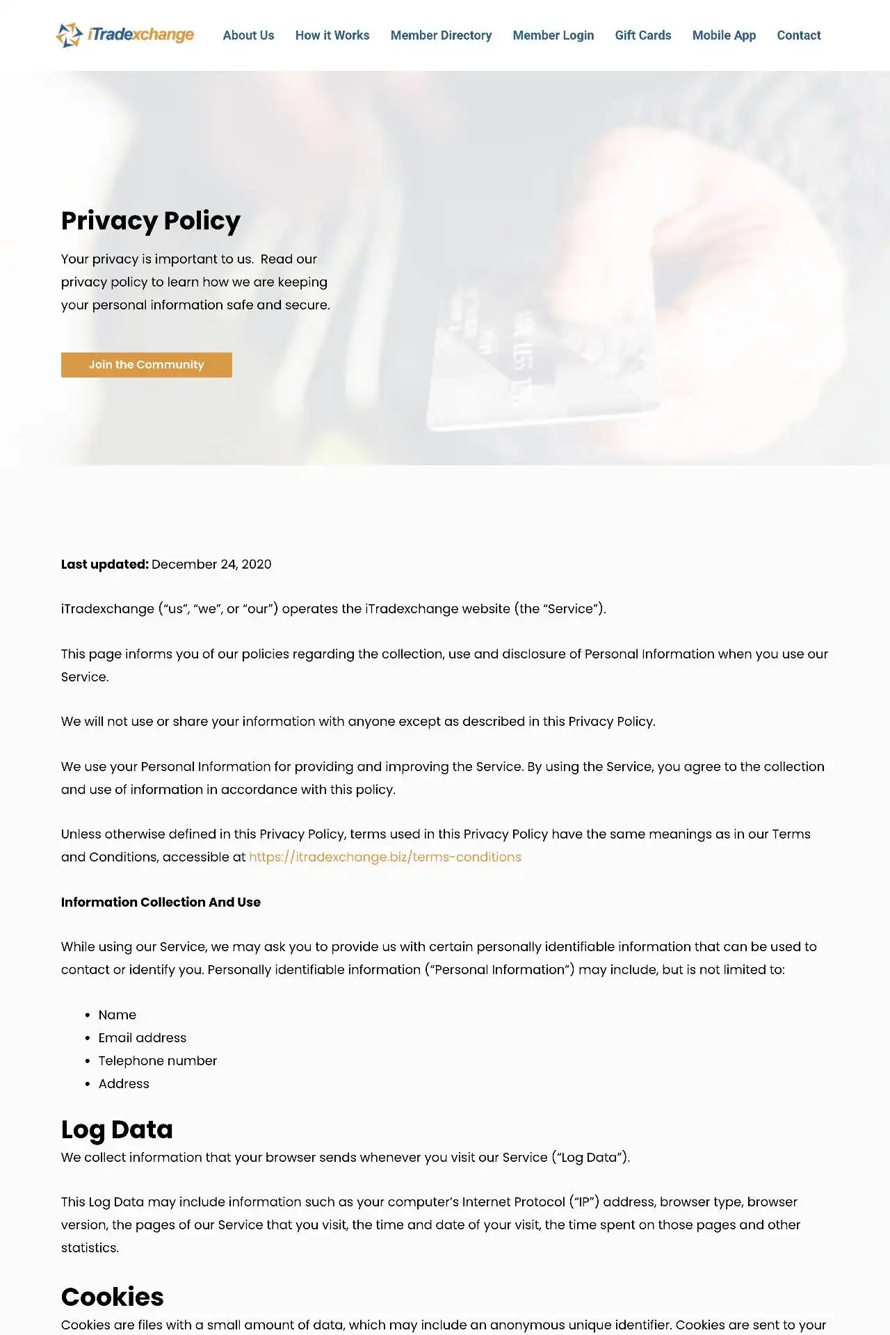https itradexchange.biz privacy policy