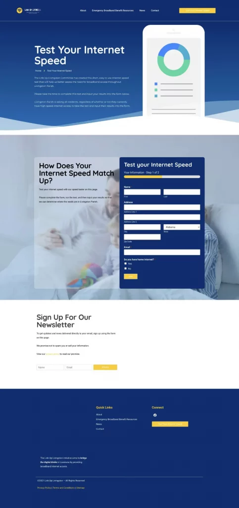 https linkuplivingston com test internet speed