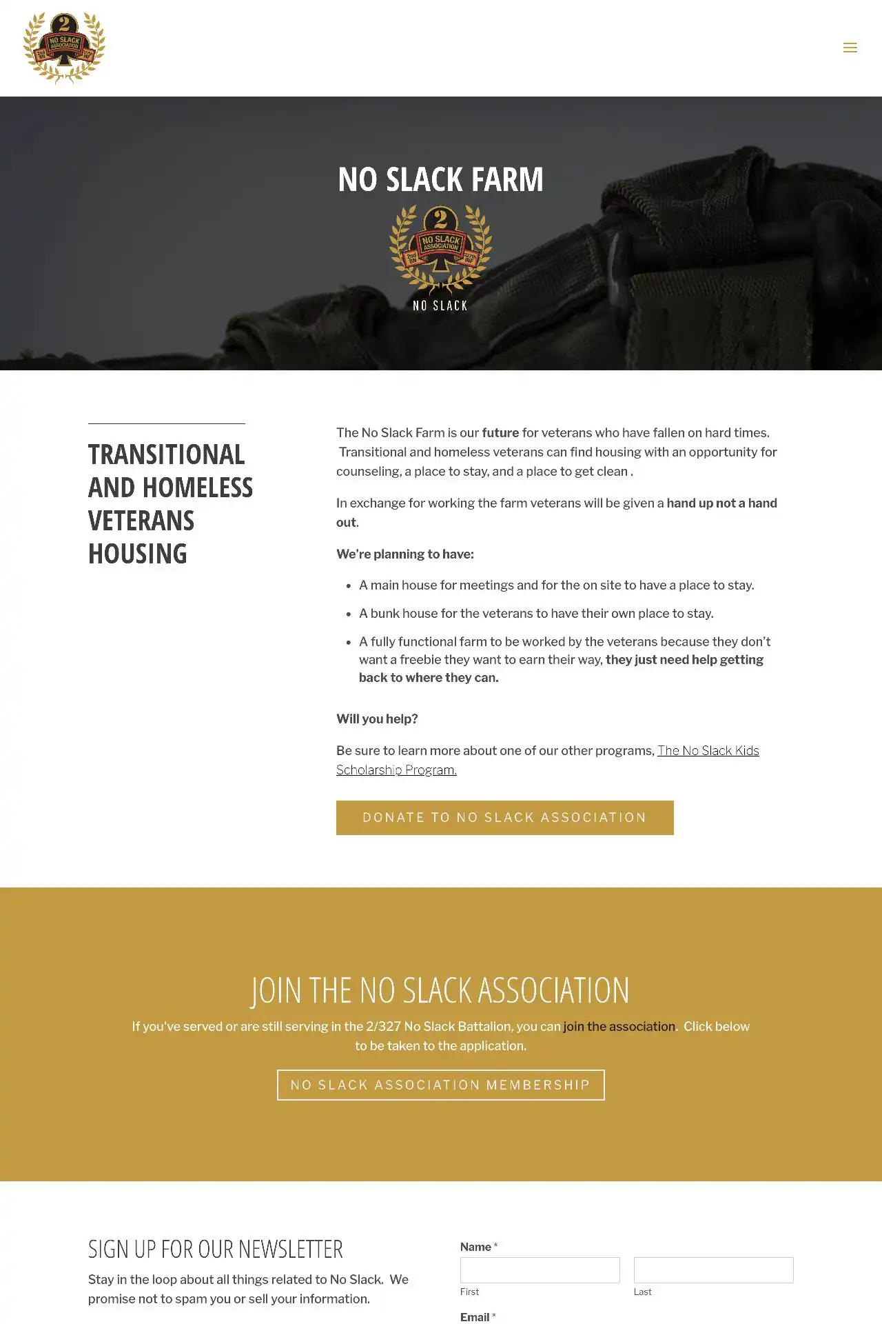 https noslackassociation.com no slack farm