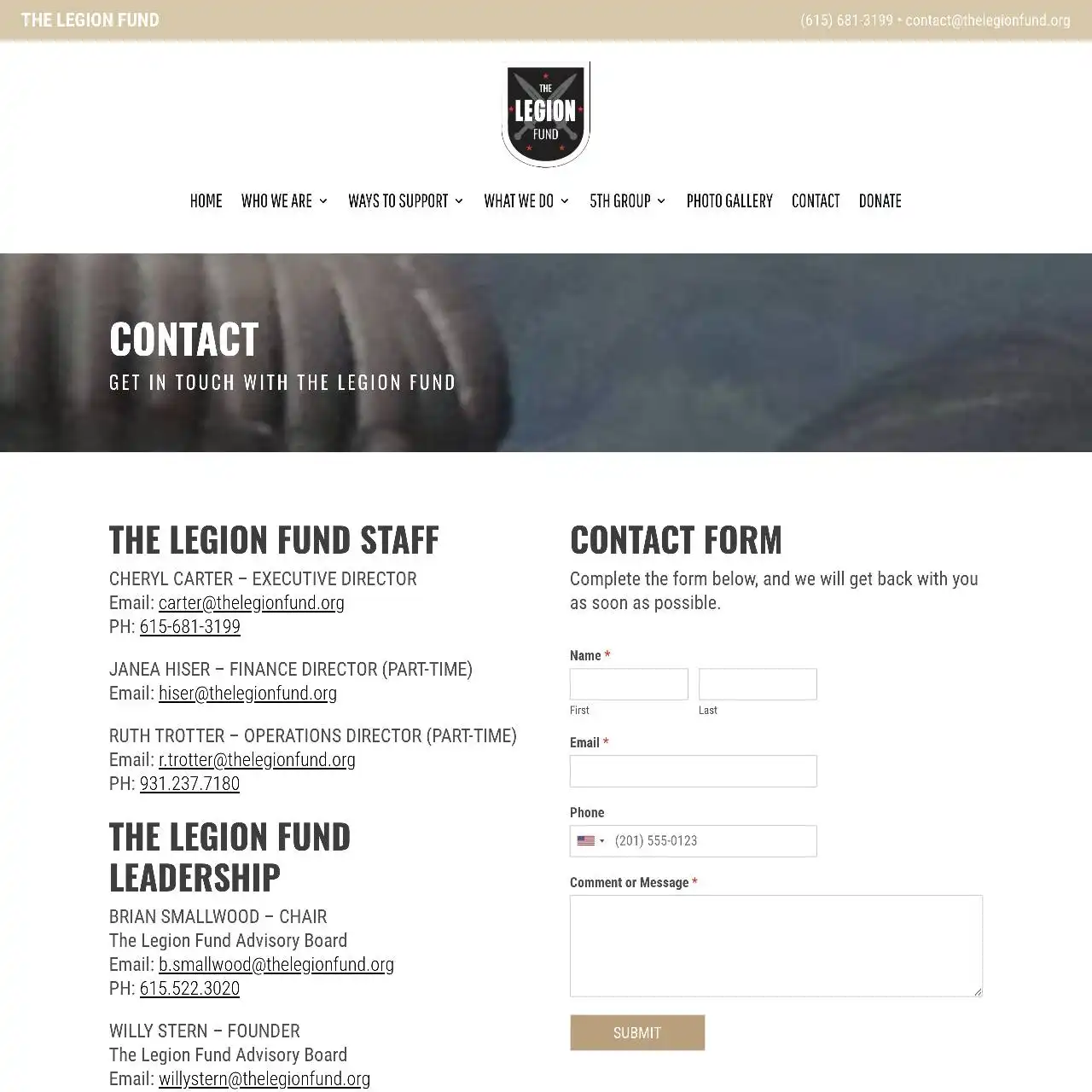 https thelegionfund.org contact