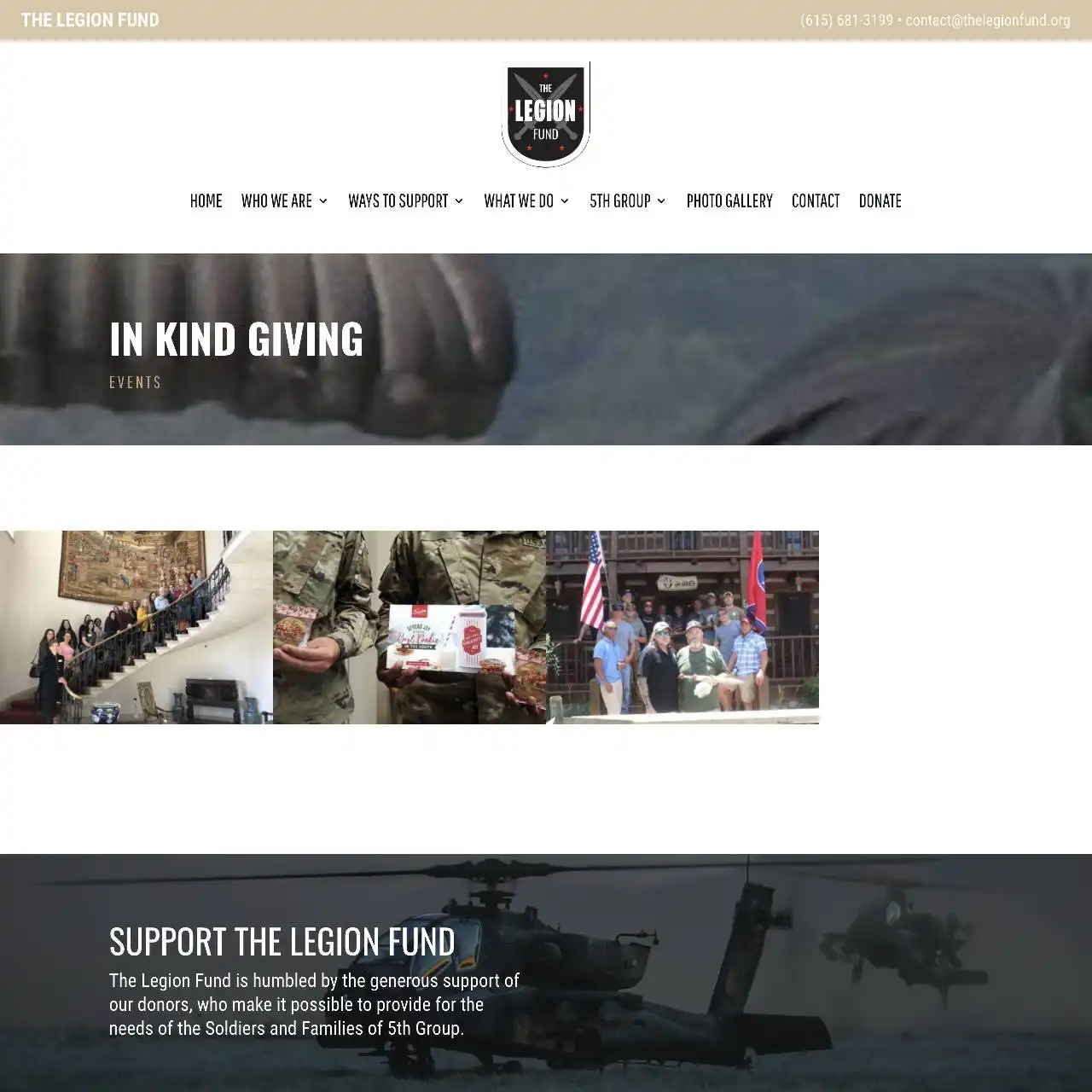 https thelegionfund.org events in kind giving