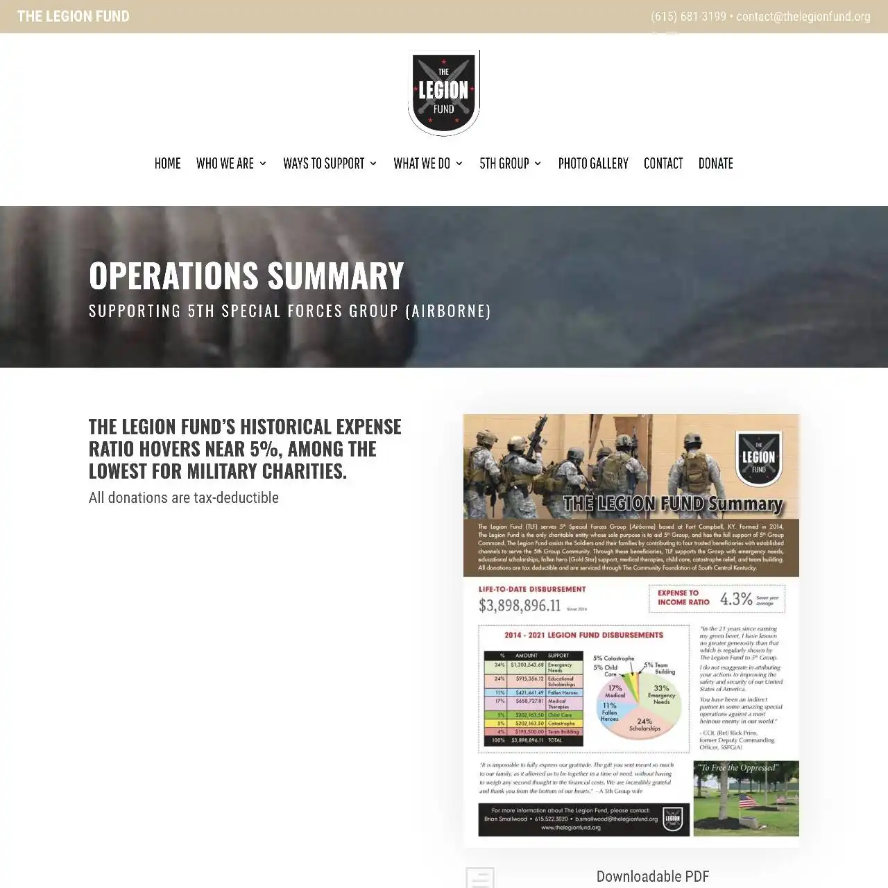 https thelegionfund.org operations summary